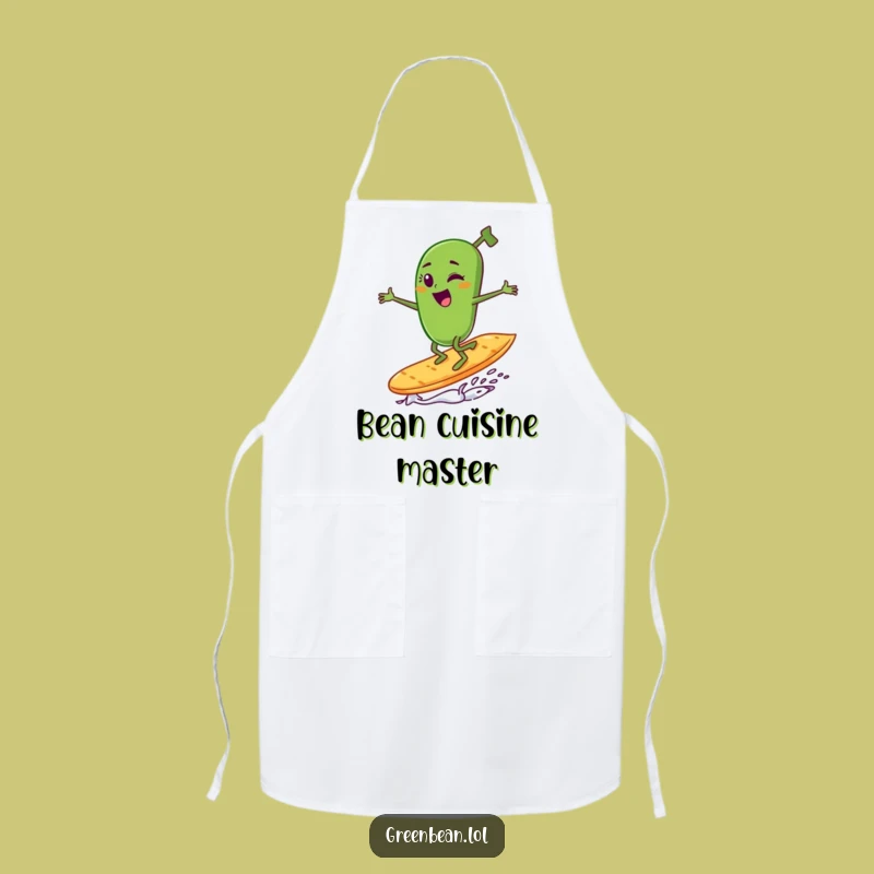 Funny Green Bean Surfing Apron - Hilarious Kitchen Fun Gift