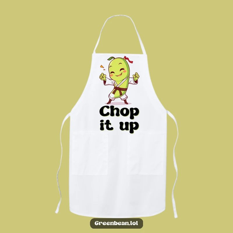 Funny Green Bean Karate Chop Apron: Cook with Comedy, Perfect Kitchen Funny Gift