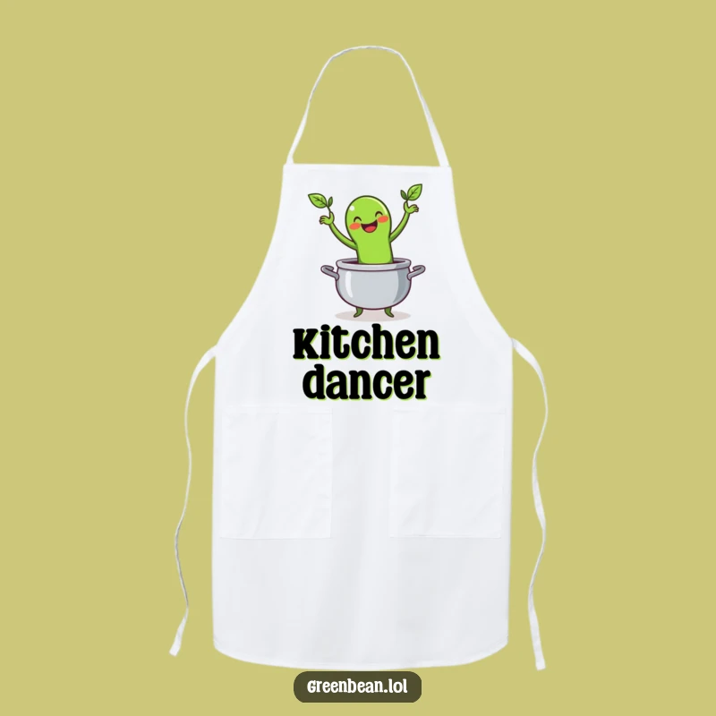 Funny Green Bean Apron: Cook with Joy, Hilarious Dancing Vegetable Gear