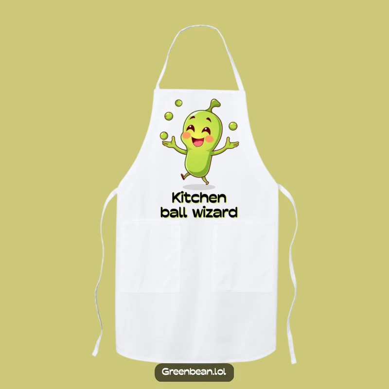 Funny Green Bean Kitchen Apron: Joyful Juggler Wear - Perfect Funny Gift!