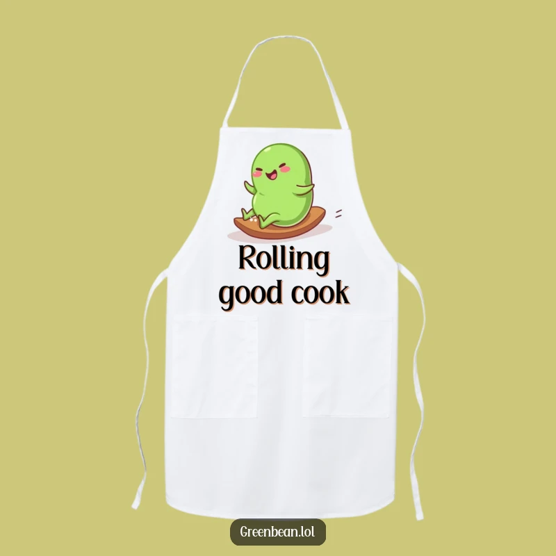 Funny Rolling Bean Apron: Downhill Fun, Kitchen & Adventure Humor Gift