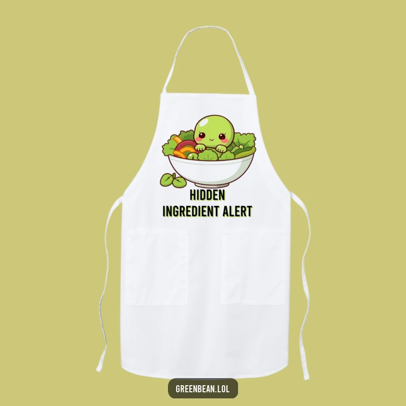Funny Bean Apron - Shy Green Bean Salad Character Chef