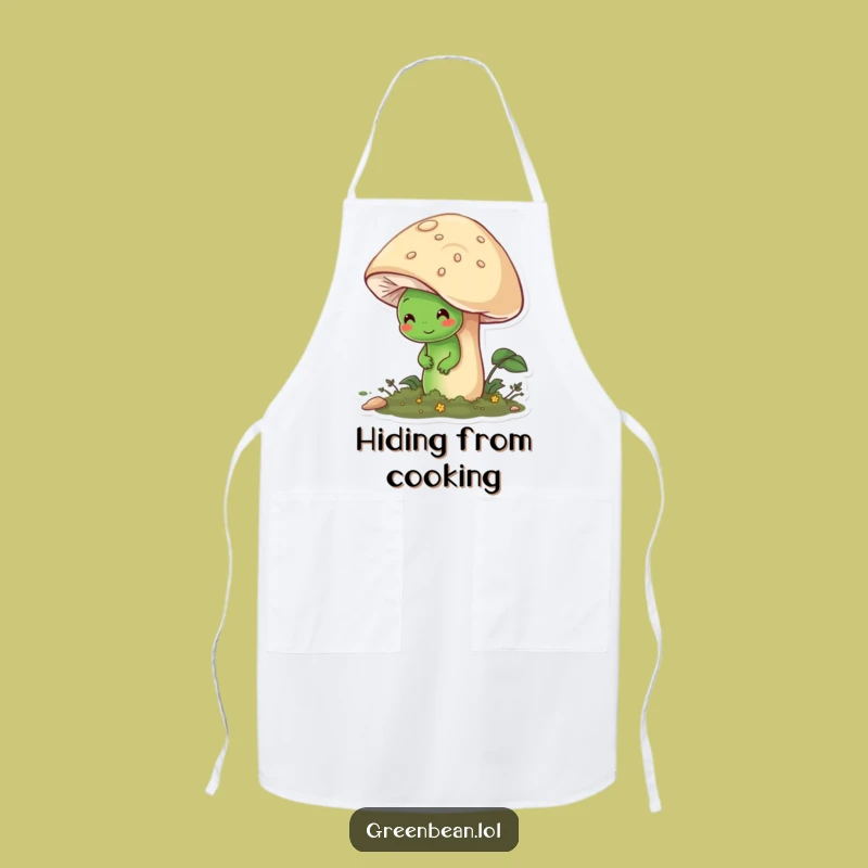 Funny Shy Bean Apron: Charming Kitchen Wear for Introverts