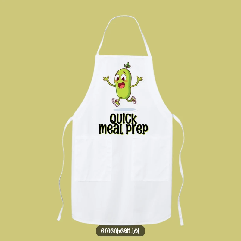 Funny Green Bean Chef Apron: Hilarious Sprinter Kitchen Wear - Perfect Funny Gift!