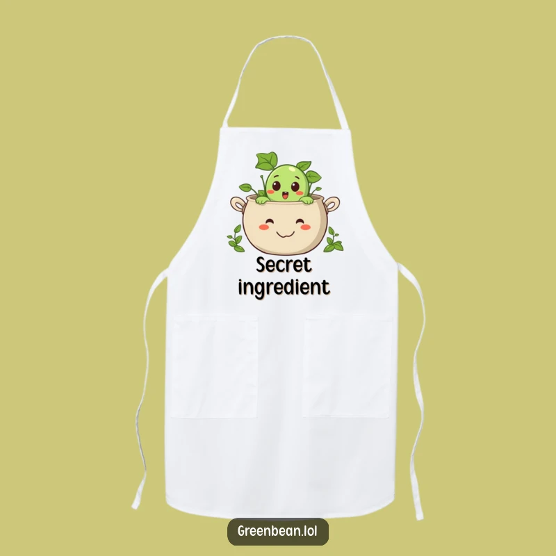 Funny Surprised Green Bean Apron: Kitchen Peek-a-boo Gear, Perfect Gift for Cooks