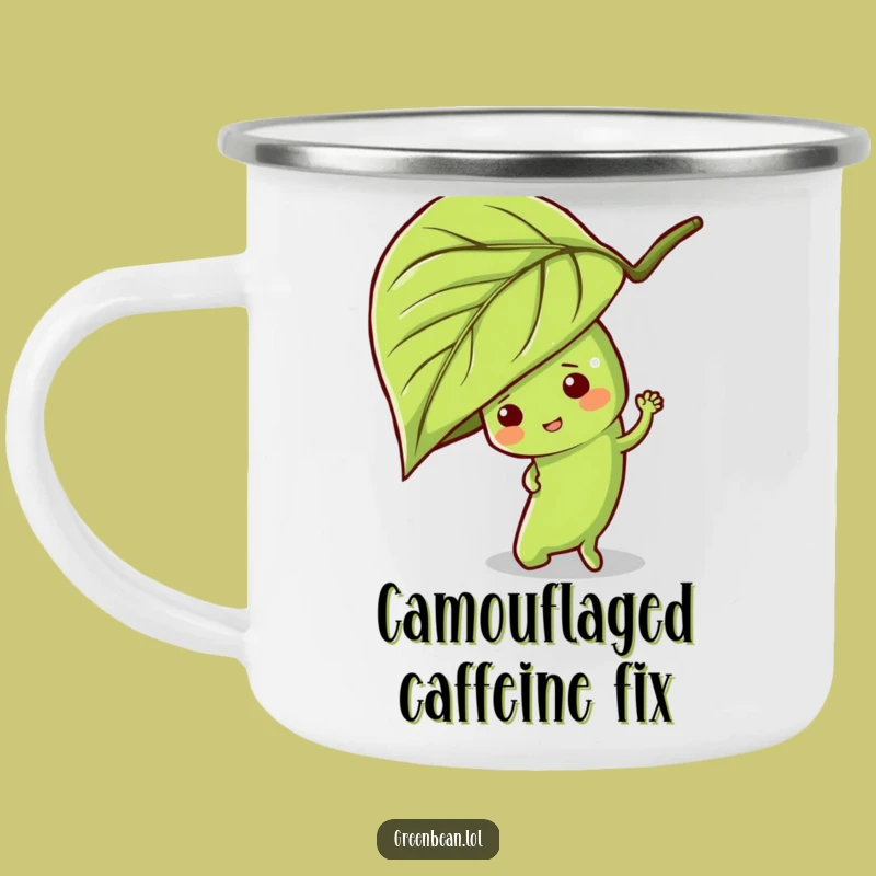 Funny Hide-and-Seek Green Bean Camping Mug: Outdoor Mischief, Perfect Funny Gift