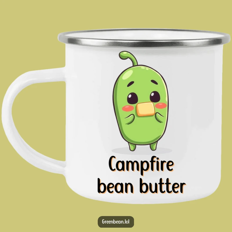 Funny Green Bean Butter Camping Mug: Hilarious Brews for Surprised Campers