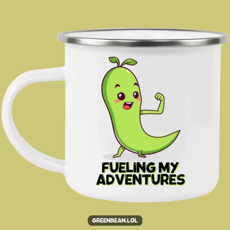 Funny Green Bean Muscle Camping Mug: Fuel Your Adventures, an Essential Funny Gift