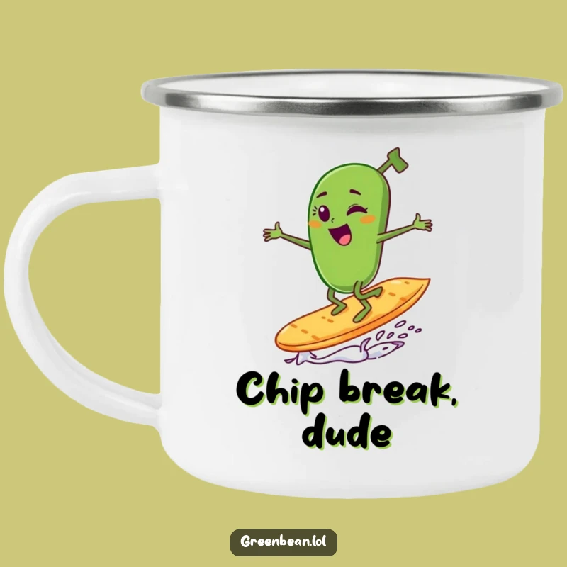 Funny Green Bean Surfing Camping Mug - Hilarious Outdoor Adventure Gift