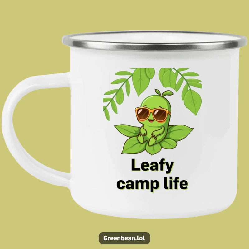 Funny Green Bean Camping Mug: Cool Character Outdoors, Durable Humorous Gift