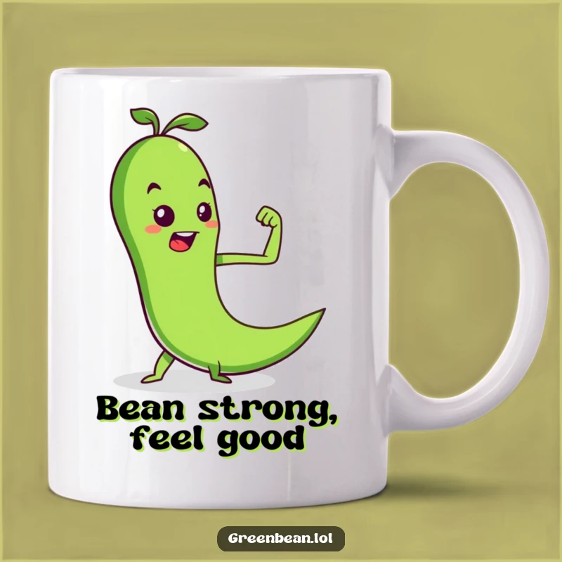 Funny Green Bean Muscle Mug: Power Up Your Day, a Perfect Funny Gift for Fitness Fans