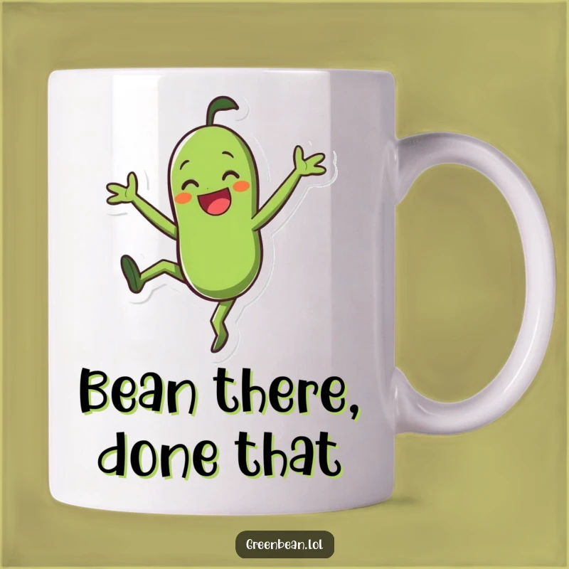 Funny Veggie Mug - Green Bean Cartwheel Character, The Perfect Funny Gift for Foodies