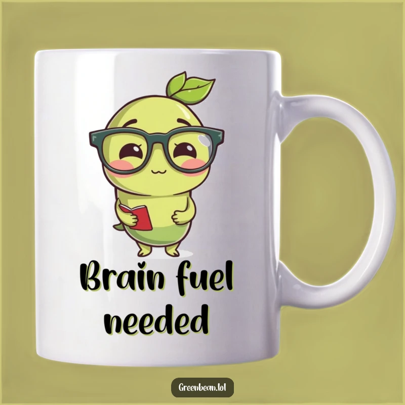 Funny Studious Green Bean Mug: The Perfect Hilarious Gift for Bookworms!