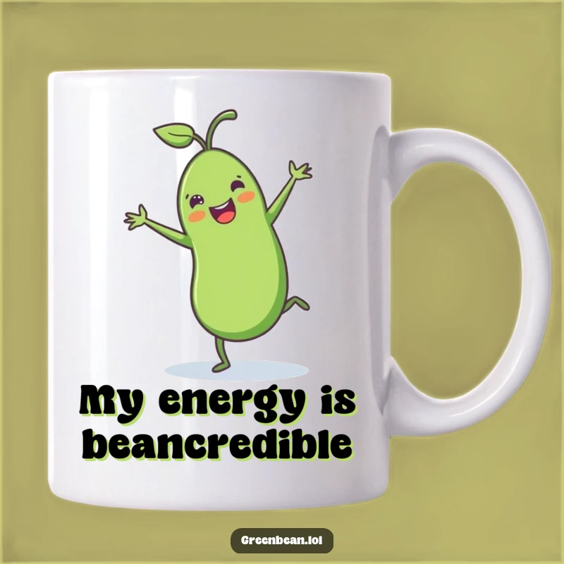 Funny Green Bean Cartwheel Mug: A Hilarious Vegetable Gift for Joyful People