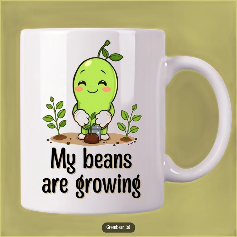 Funny Green Bean Gardener Mug: Planting Joy, Perfect Humorous Gift Idea