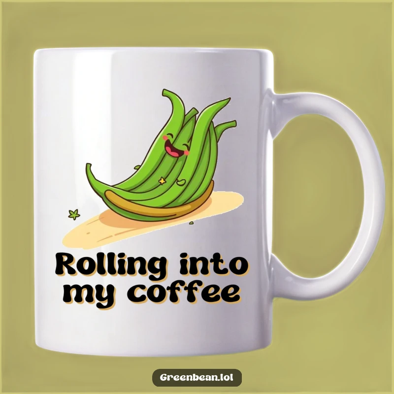 Funny Green Bean Mug: Rolling Bundle of Joy - Giggle Gift