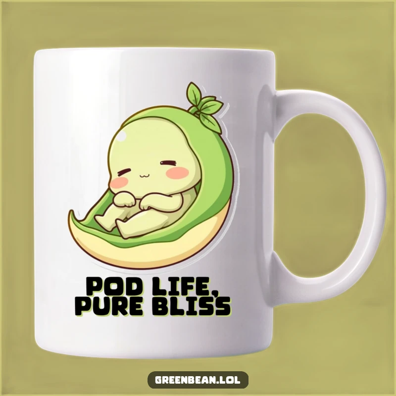 Funny Green Bean Pod Mug: Cozy Comfort and Humor, a Perfect Funny Gift for Veggie Lovers