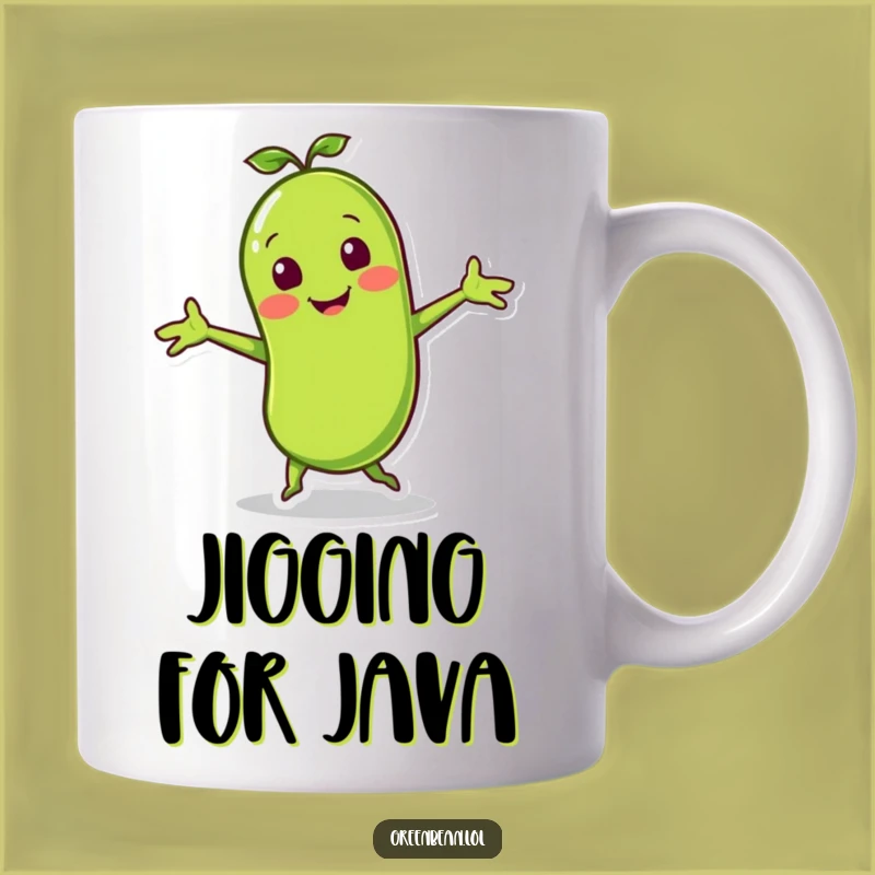 Funny Green Bean Jig Mug: Happy Vegetable Dance Gift