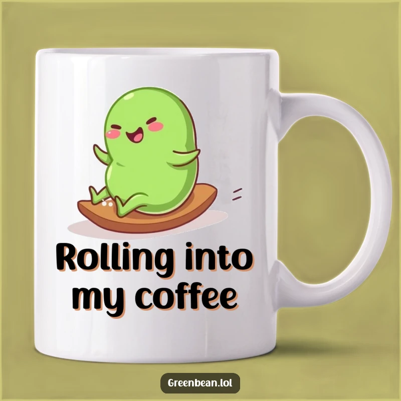 Funny Rolling Bean Mug: Joyful Descent, Perfect Playful Gift Idea
