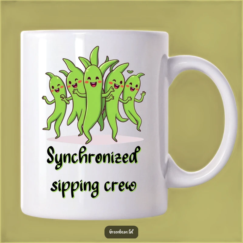 Funny Dancing Green Beans Mug: Hilarious Vegetable Group Gift for Fun Lovers