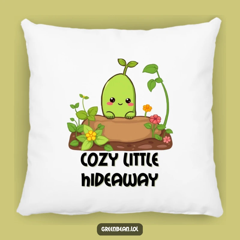 Funny Curious Green Bean Pillow: Cozy Garden Surprise, Perfect Accent Gift