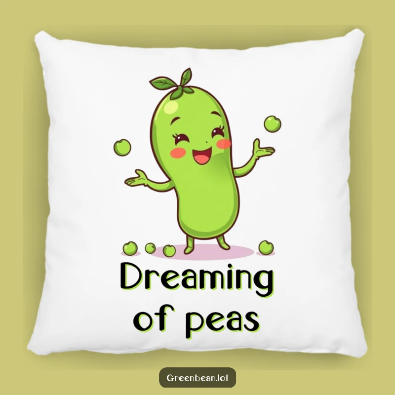Funny Green Bean Juggling Peas Pillow: Cozy Fun, Perfect Comfy Funny Gift