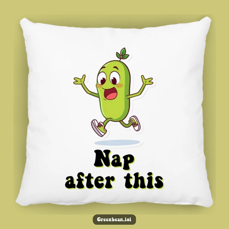 Funny Green Bean Comfort Pillow: Hilarious Sprinter Cushion - Sweet Funny Gift!