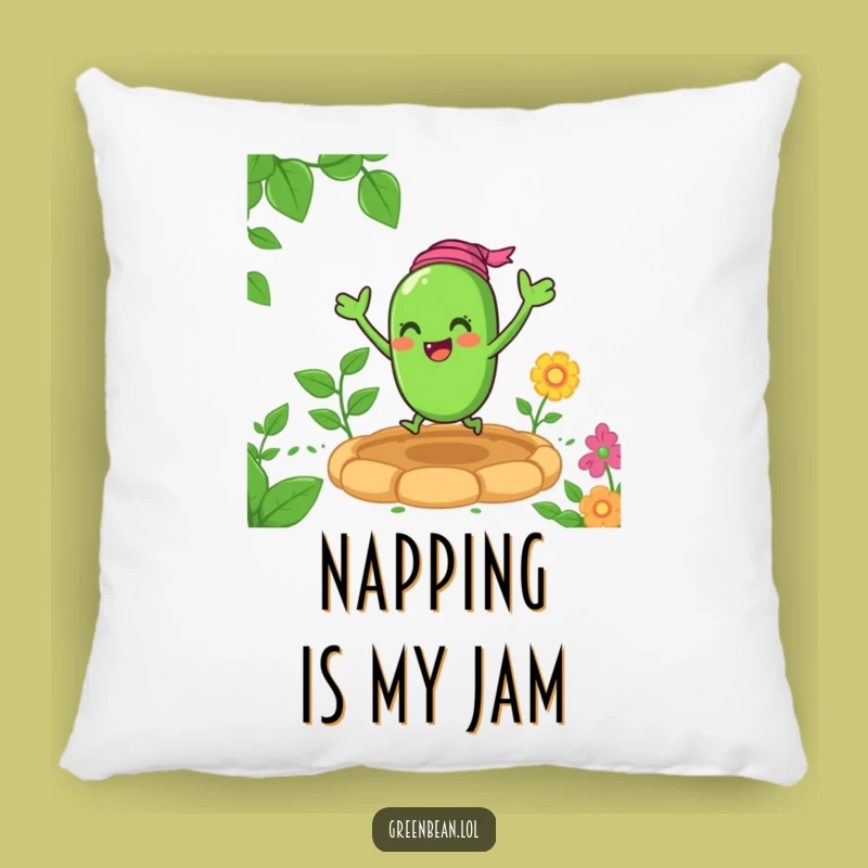 Funny Green Bean Garden Bounce Pillow: Cozy Character Cushion, Perfect Funny Gift