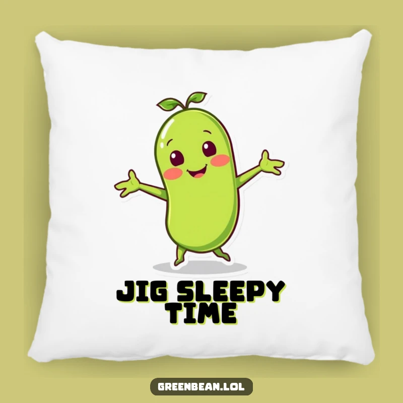 Funny Green Bean Jig Pillow: Cozy Vegetable Dance Comfort Gift