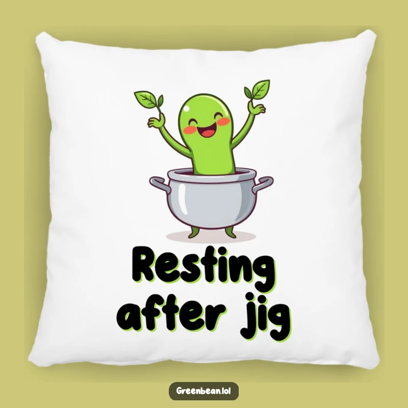 Funny Green Bean Pillow: Cozy Comfort with a Dance, Humorous Veggie Gift