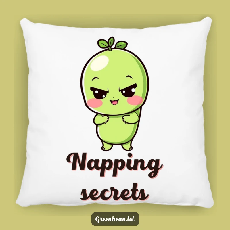 Funny Green Bean Wink Pillow: Cozy Comfort with a Playful Edge