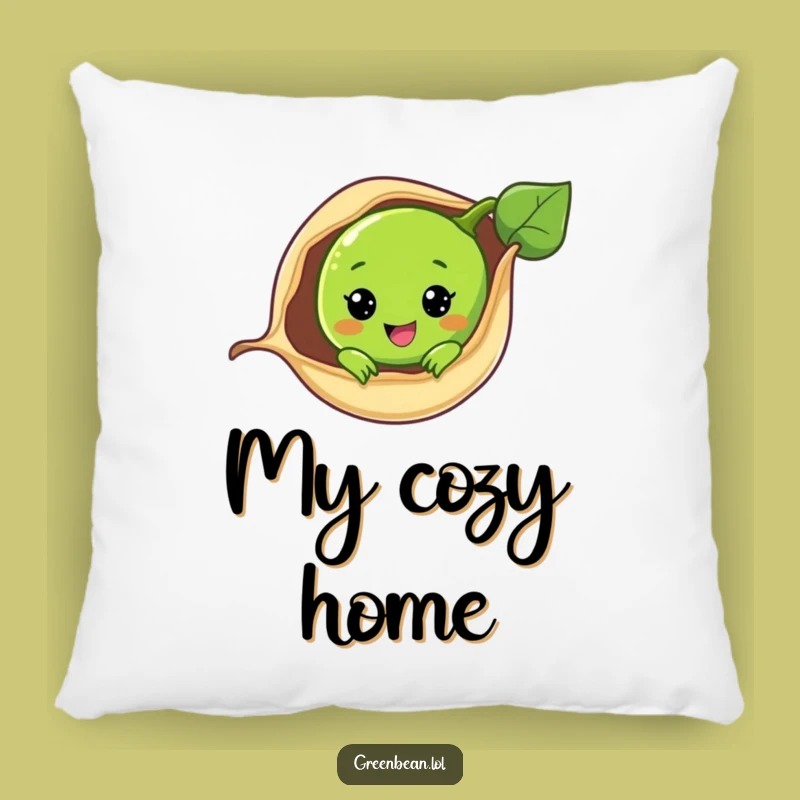 Funny Peek-a-Boo Green Bean Pillow: Cozy Comfort with a Cute Vegetable Surprise