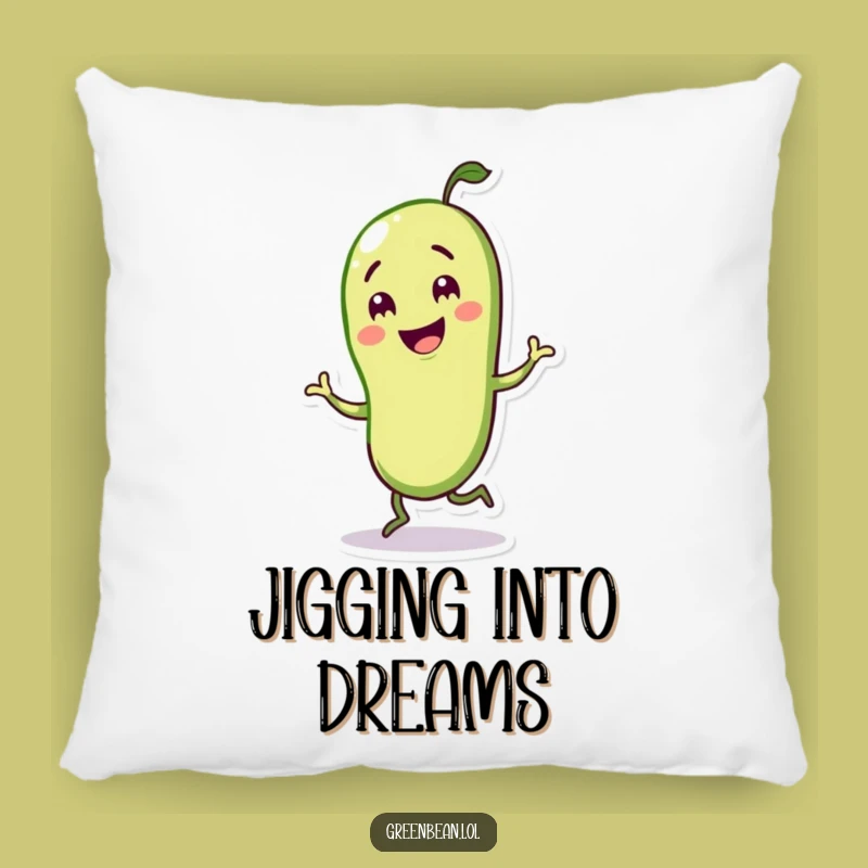 Funny Green Bean Dancer Pillow - Cozy Veggie Gift for Joyful Living