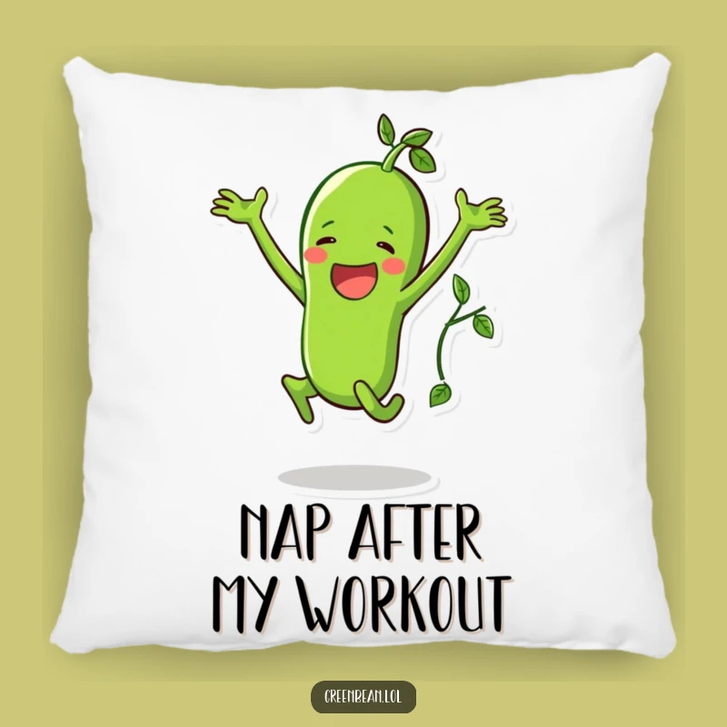 Funny Green Bean Jumping Jack Pillow: Cozy Exercise Cushion, Perfect Gift for Relaxation