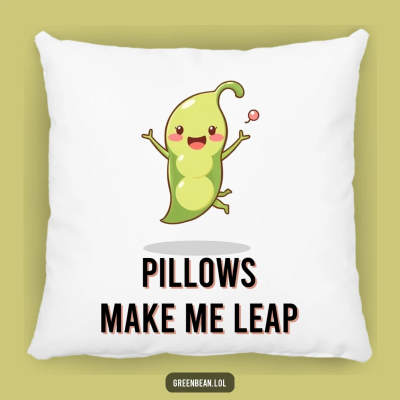 Funny Pea Pod Leap Pillow: Soft & Hilarious Vegetable Accent for Cozy Spaces
