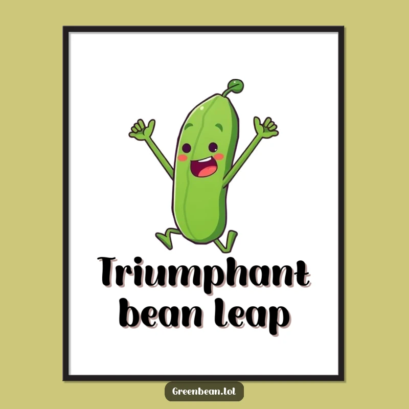 Funny Triumph Bean Digital Art Print - Instant Motivational Decor