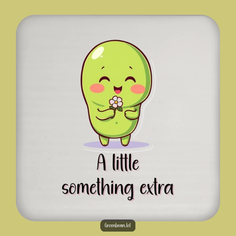 Funny Green Bean Flower Coaster: Charming Protection for Laughs!