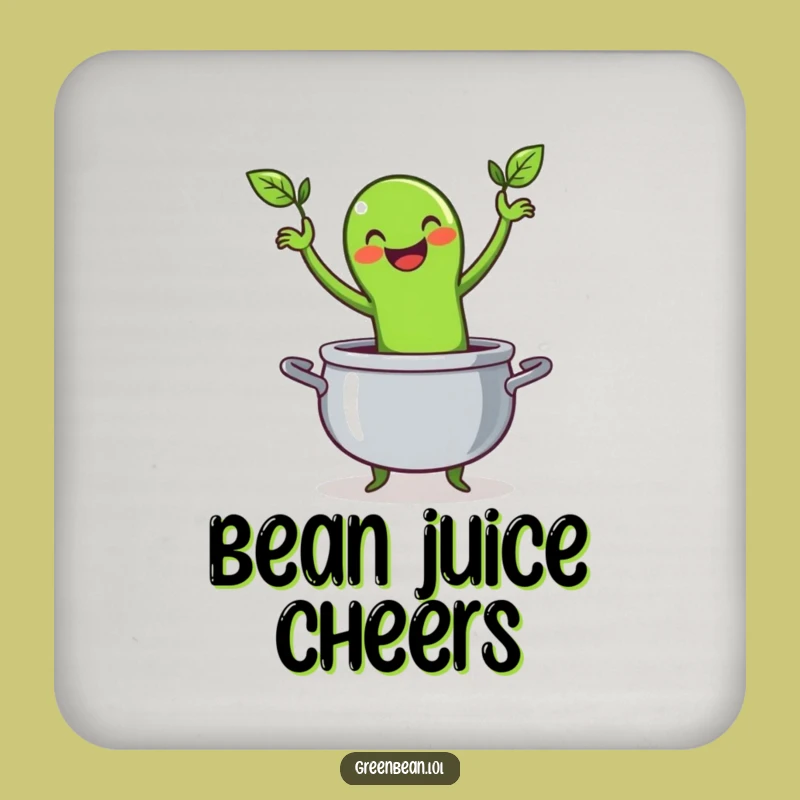 Funny Green Bean Drink Coaster: Protect Surfaces with a Jig, Humorous Gift