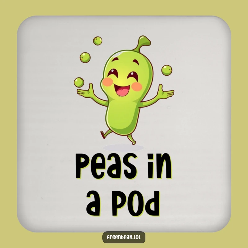 Funny Green Bean Drink Coaster: Joyful Juggler Surface Saver - Lovely Funny Gift!