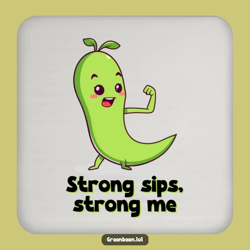 Funny Green Bean Muscle Coasters: Protect Surfaces with Strong Humor, a Neat Funny Gift