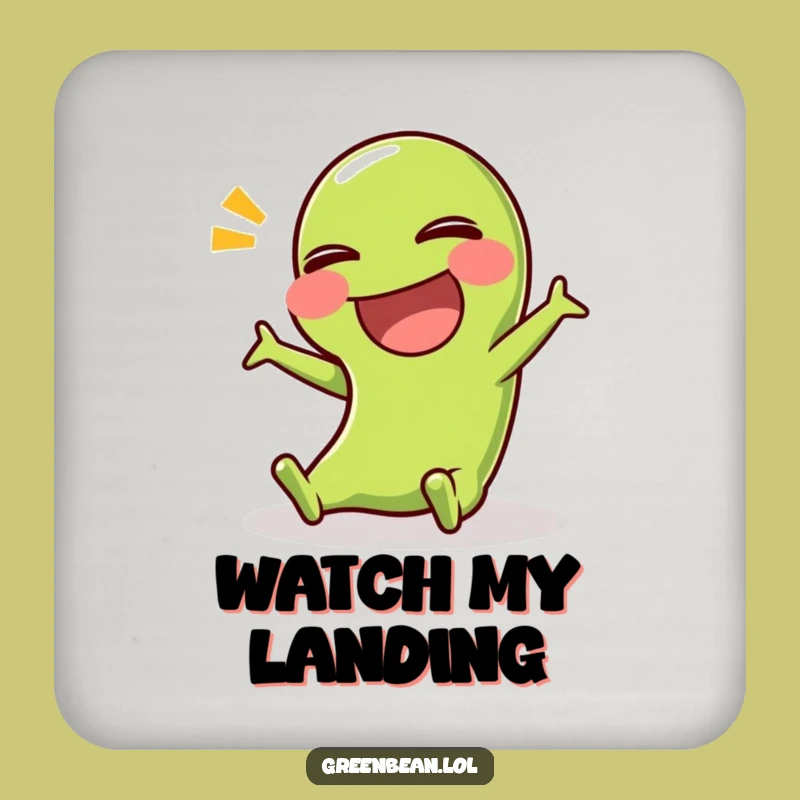 Funny Green Bean Slip Coasters: Protect Surfaces with Comedic Vegetable Charm