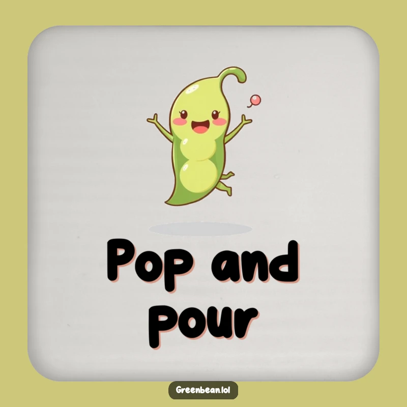 Funny Pea Pod Leap Coasters (Set of 4): Hilarious Vegetable Protection for Your Drinks