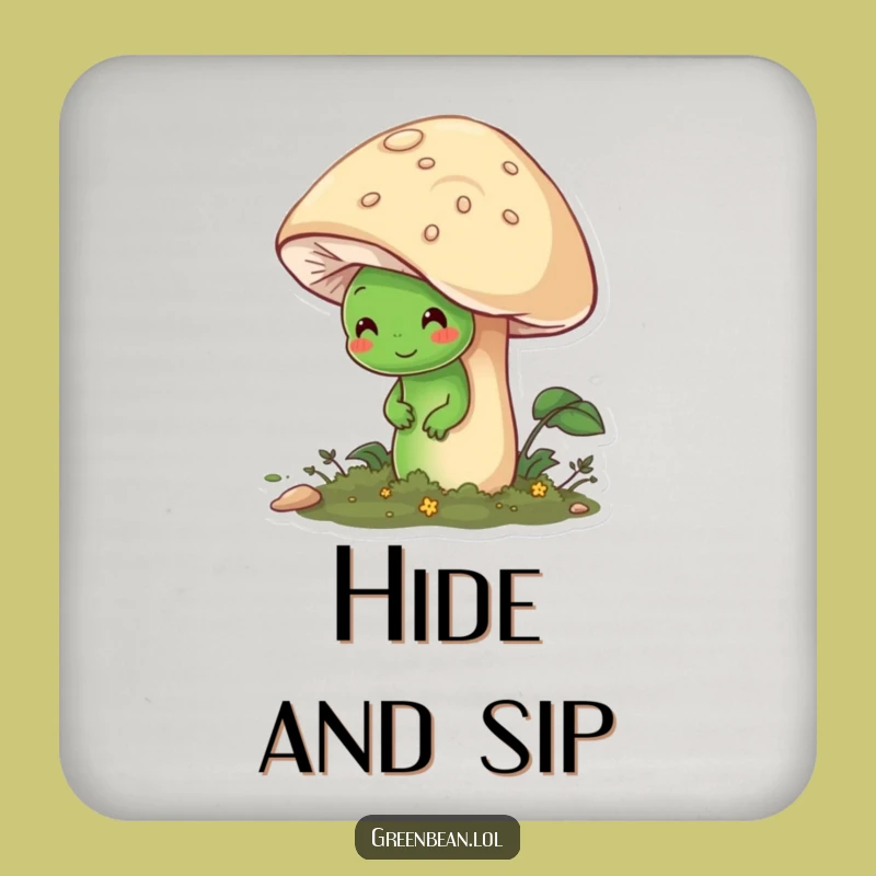 Funny Shy Bean Drink Coaster: Gentle Protection for Surfaces