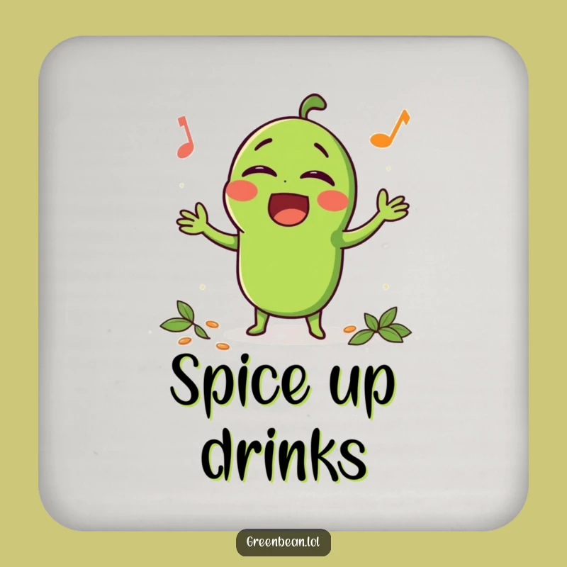 Funny Singing Bean Coaster: Seasoned Performance, Table Protection Humor Gift