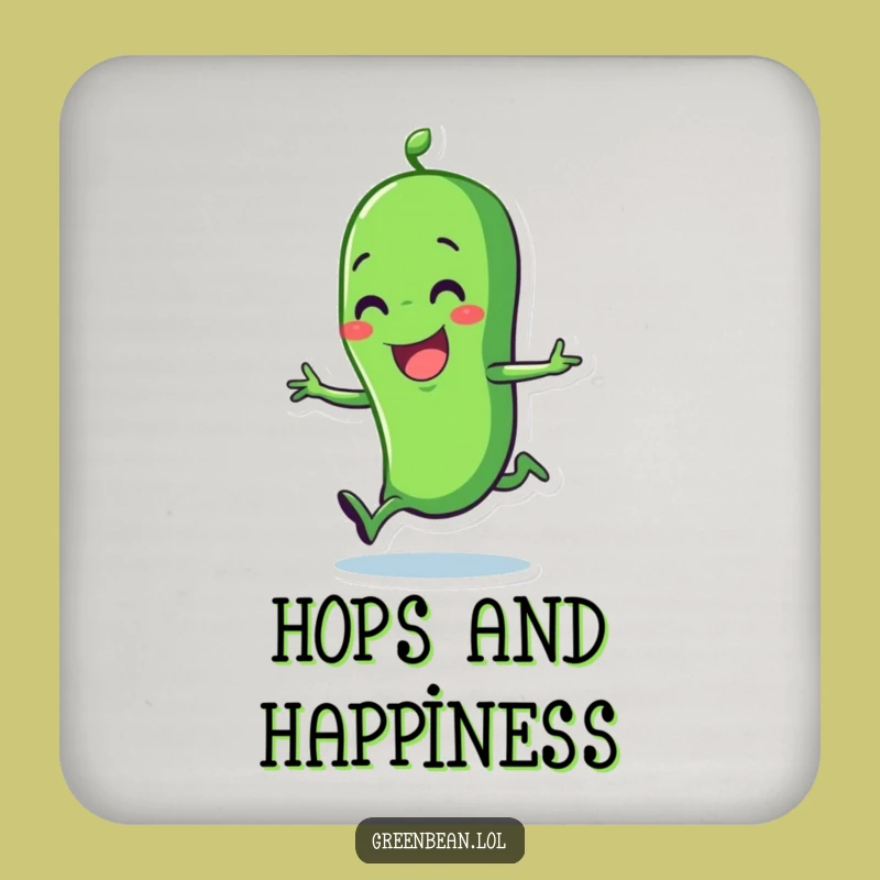 Funny Hopping Bean Coaster: Joyful Design, Cute Funny Gift!