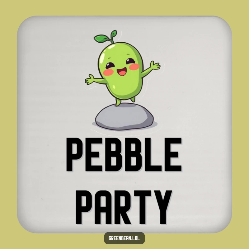 Funny Bouncing Green Bean Coasters: Protect Surfaces with Energetic Vegetable Charm