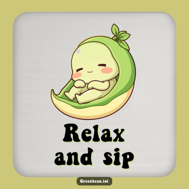 Funny Green Bean Pod Coasters: Protect Surfaces with Cozy Humor, a Neat Funny Gift