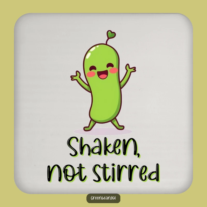 Funny Green Bean Shimmy Coaster: Lively Dance Protection, Perfect Gift