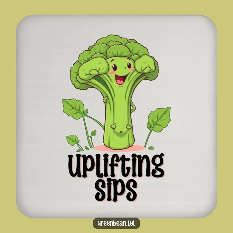 Funny Green Bean Broccoli Coaster Set: Protect Surfaces with Humor