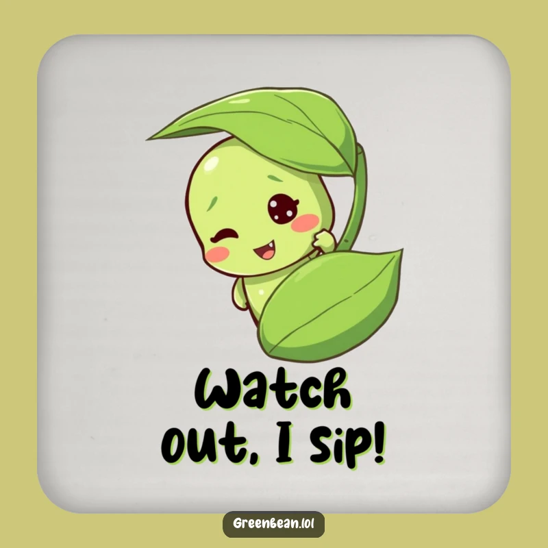 Funny Peeking Bean Coaster: Mischievous Design, Cute Funny Gift!